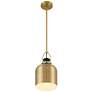 7_Possini Euro Lenoir 7 1/2" Modern Black and Brushed Gold Mini Pendant more views