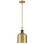 Possini Euro Lenoir 7 1/2" Modern Black and Brushed Gold Mini Pendant