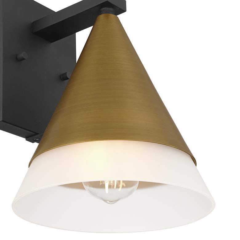 Image 3 Possini Euro Leo 10"H Sand Black and Antique Brass Outdoor Wall Light more views