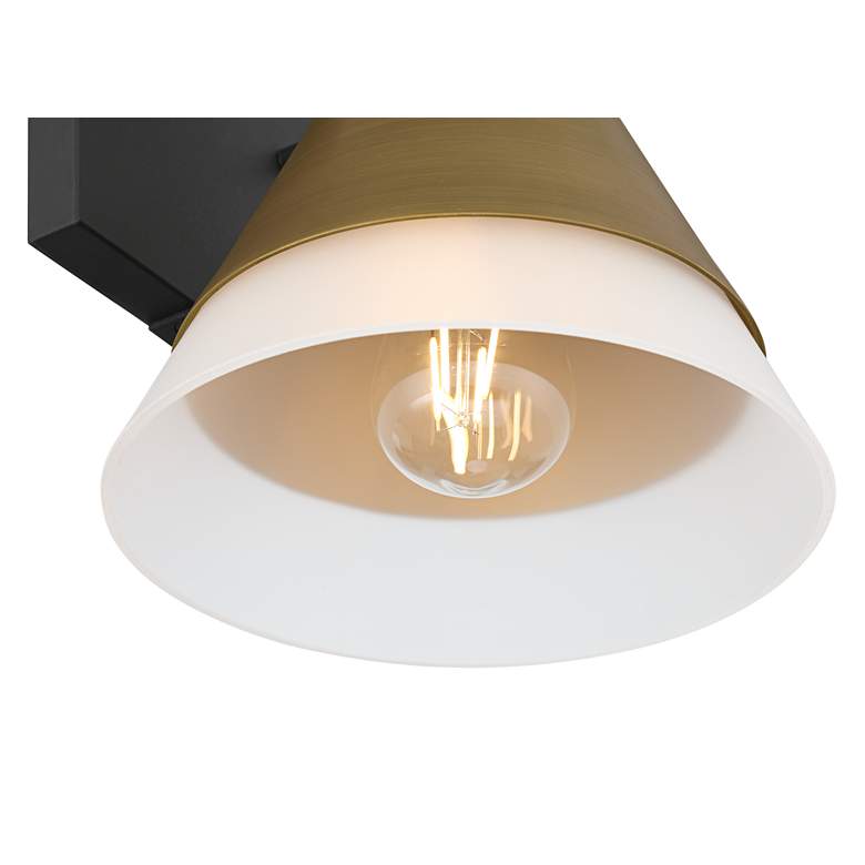 Image 4 Possini Euro Leo 10"H Sand Black and Antique Brass Outdoor Wall Light more views