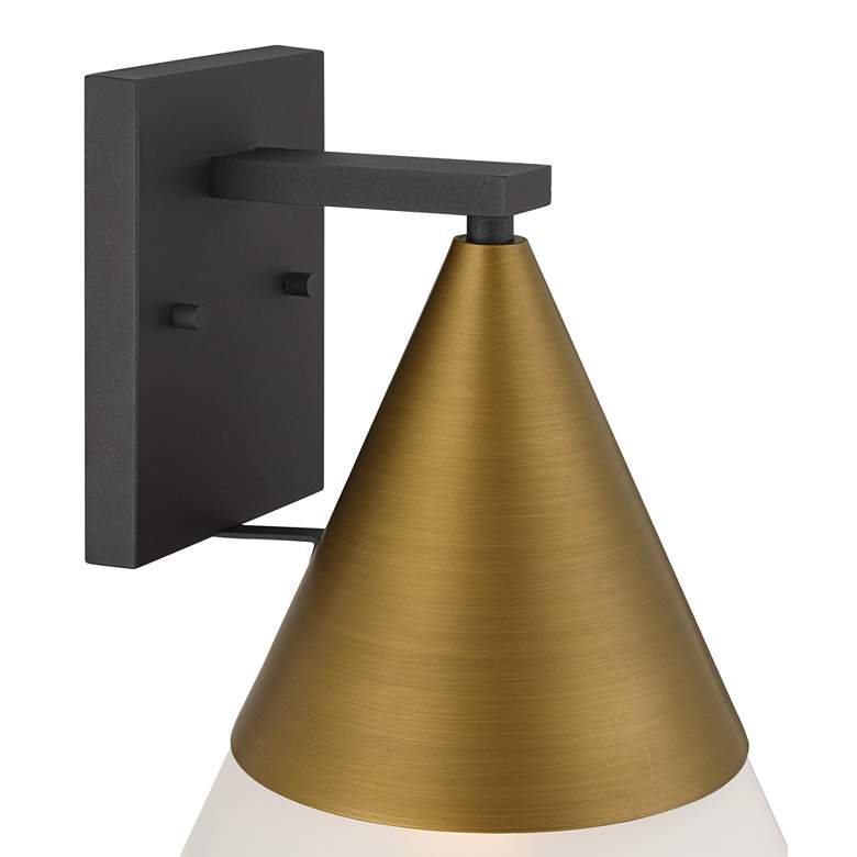 Image 5 Possini Euro Leo 10"H Sand Black and Antique Brass Outdoor Wall Light more views