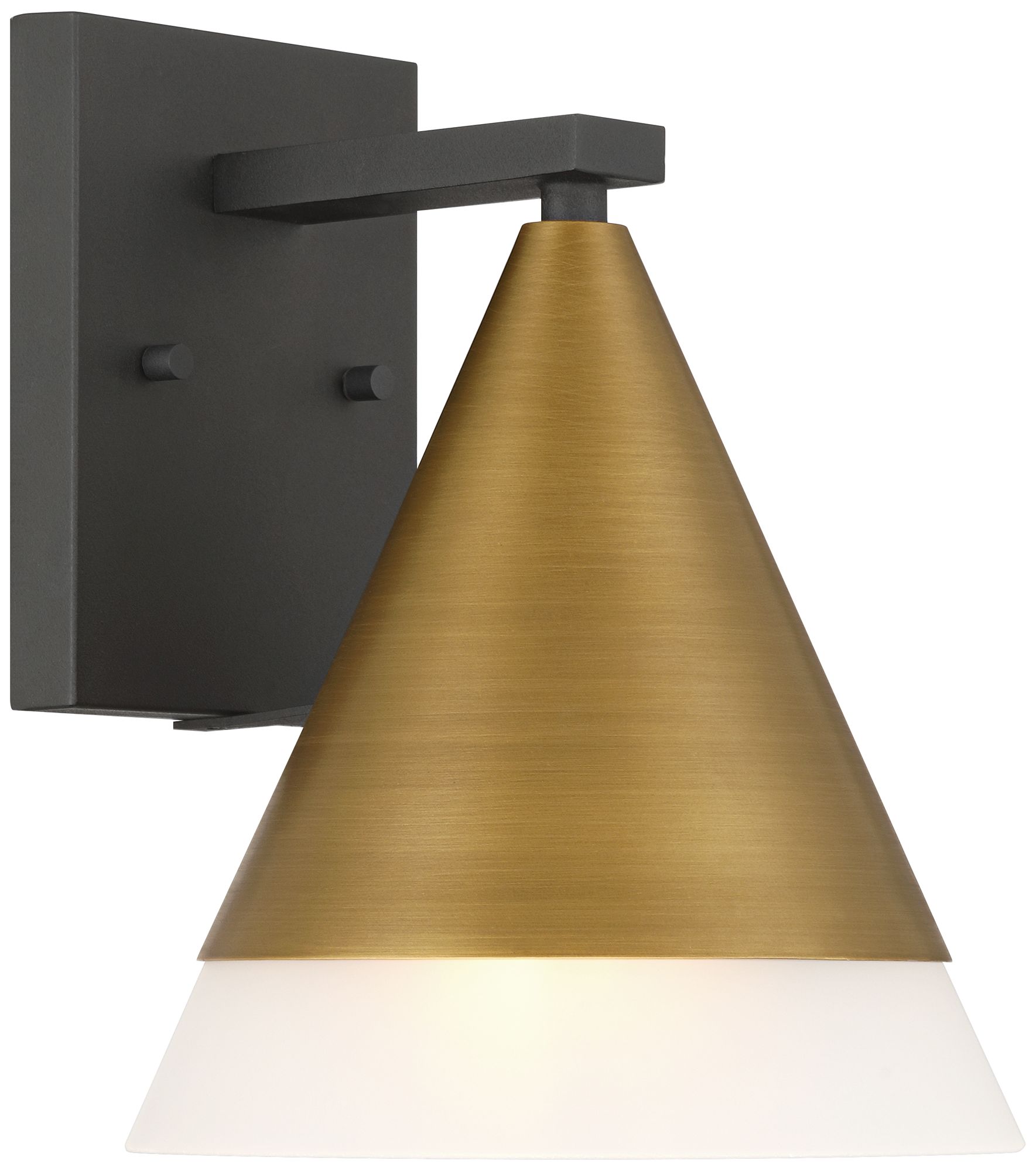 Possini Euro Leo 10"H Sand Black and Antique Brass Outdoor Wall Light