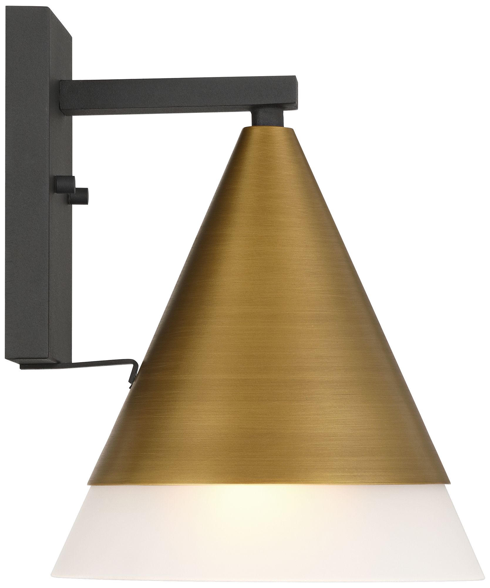 Possini Euro Leo 10"H Sand Black and Antique Brass Outdoor Wall Light