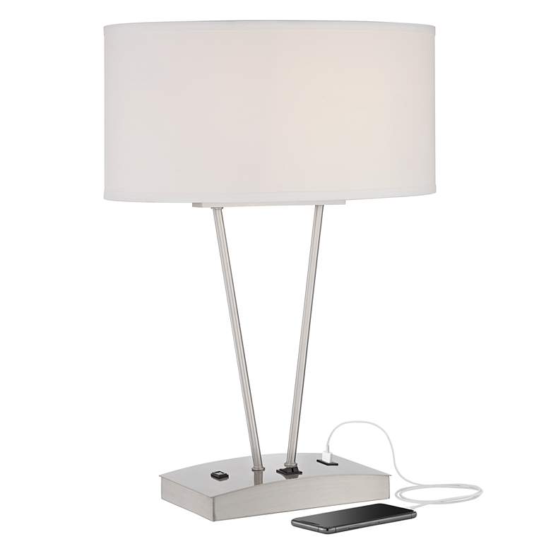 Image 2 Possini Euro Leon 26 1/4" Modern USB and Utility Outlet Table Lamp