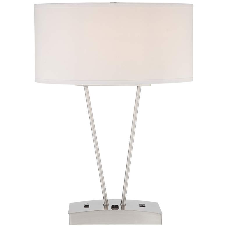 Image 5 Possini Euro Leon 26 1/4 inch Modern USB and Utility Outlet Table Lamp more views