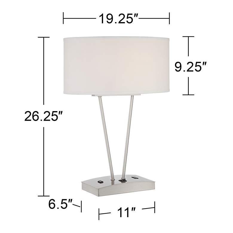 Image 6 Possini Euro Leon 26 1/4 inch Modern USB and Utility Outlet Table Lamp more views