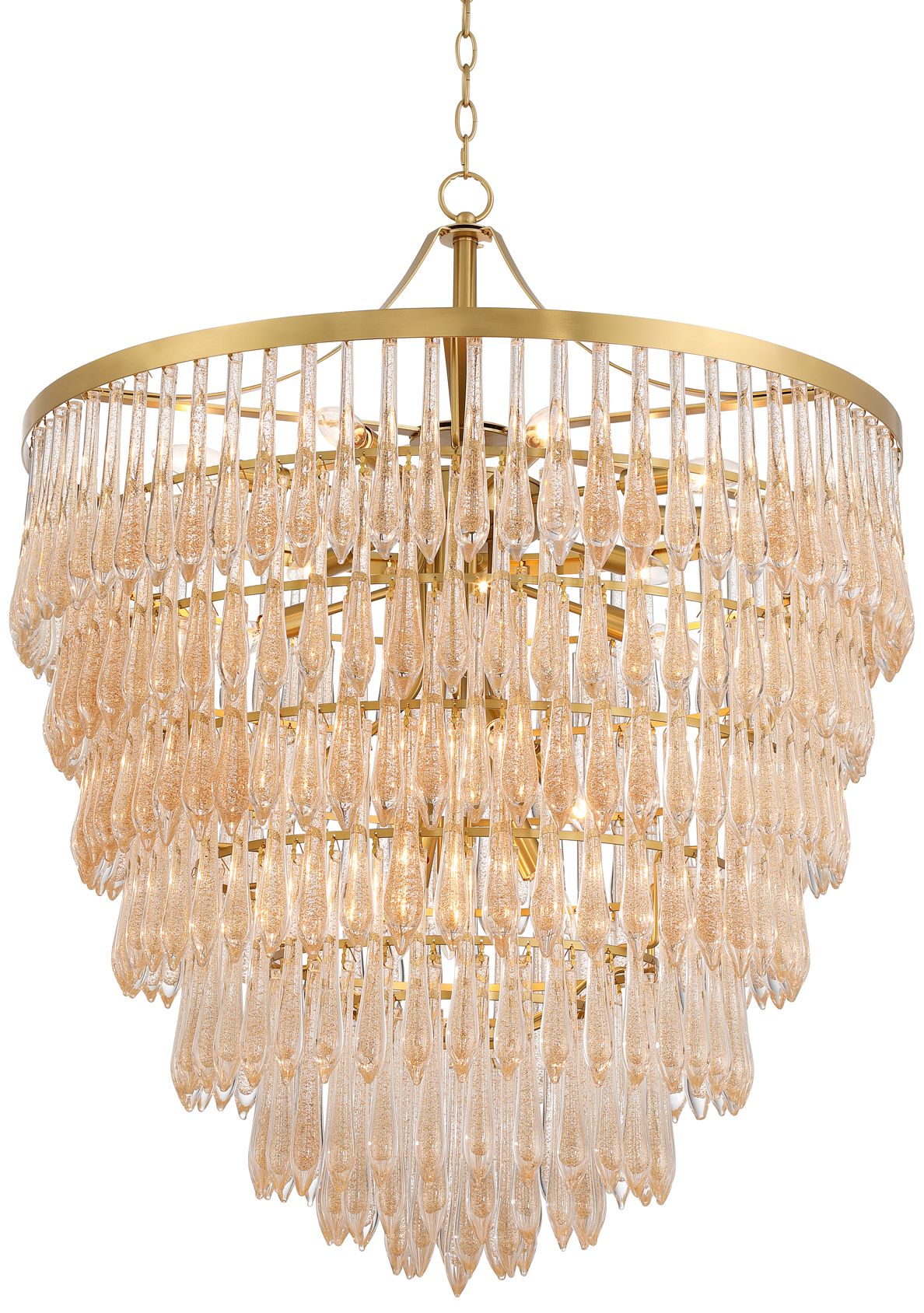Image 3 Possini Euro Leonardo 31 1/2"W Gold Crystal Tiered 19-Light Chandelier