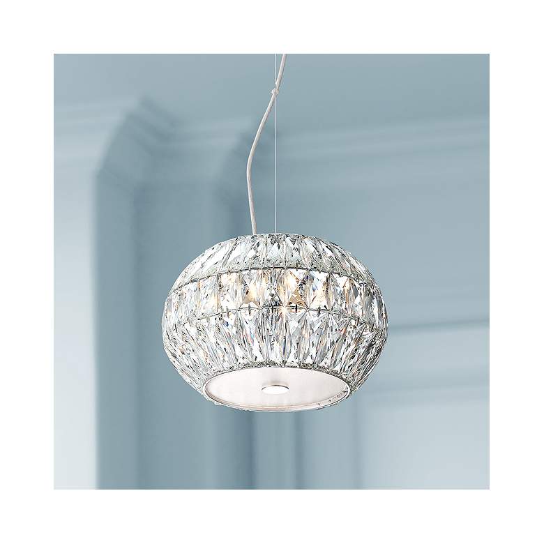 Image 1 Possini Euro Leonidas 12"W Chrome and Crystal Mini Pendant