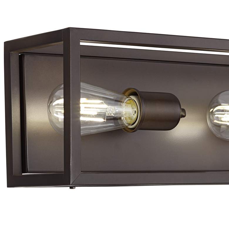 Image 3 Possini Euro Leonie 34" Wide Bronze Modern 4-Light Bath Wall Light more views