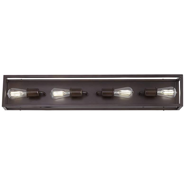 Image 5 Possini Euro Leonie 34 inch Wide Bronze Modern 4-Light Bath Wall Light more views