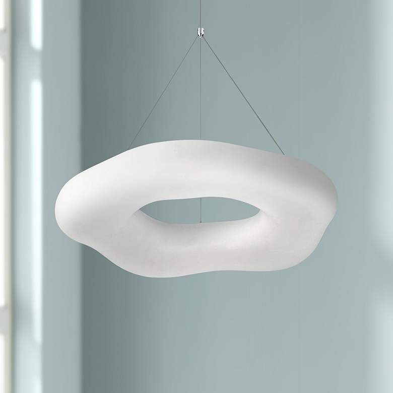 Image 1 Possini Euro Leto 21 3/4" Wide White LED Pendant Light