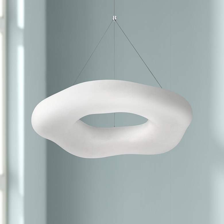 Image 1 Possini Euro Leto 21 3/4 inch Wide White LED Pendant Light