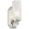 Possini Euro Lewie 10 1/2"H Glass and Nickel Wall Sconce