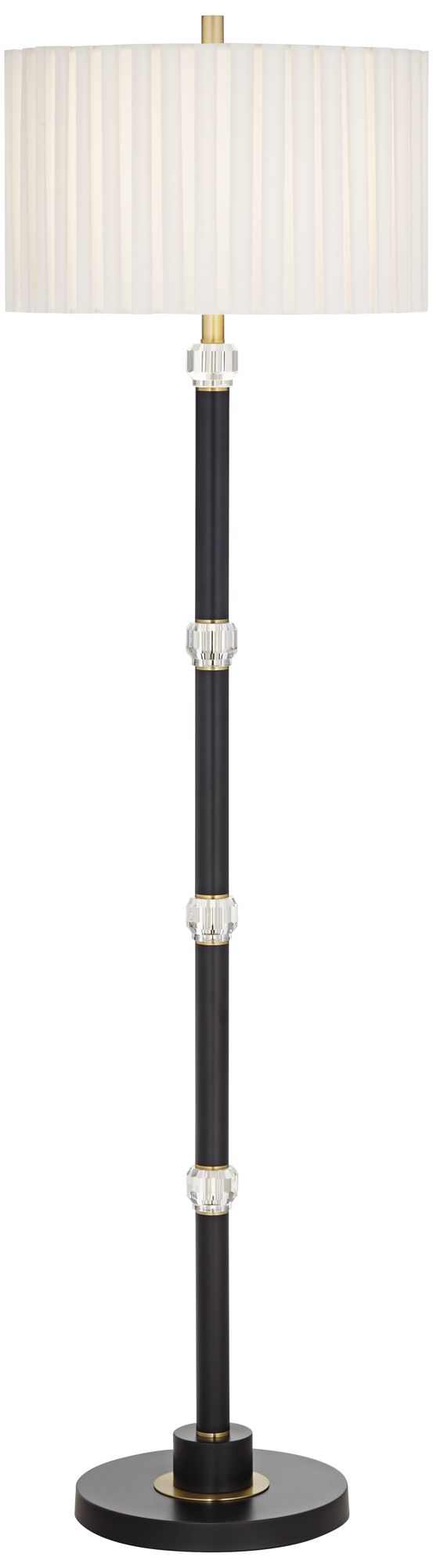 Possini Euro Lewis 66" High Black and Crystal Floor Lamp