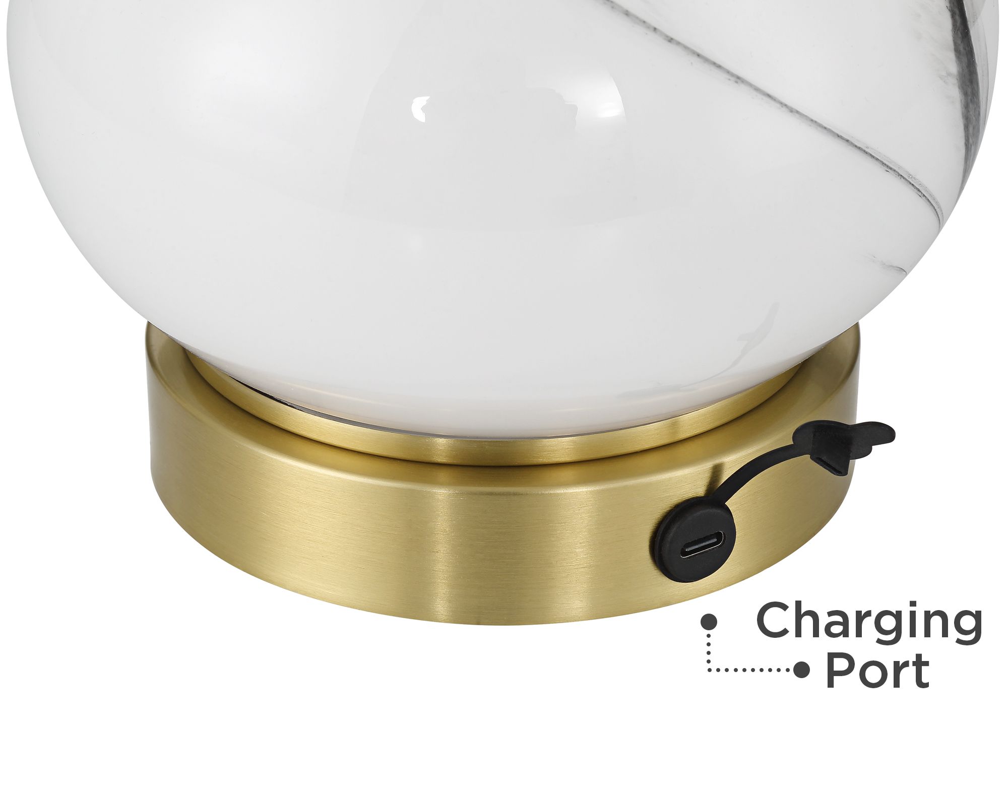 Possini Euro Liana 14 3/4"H Gray White Glass Battery Power Accent Lamp in scene