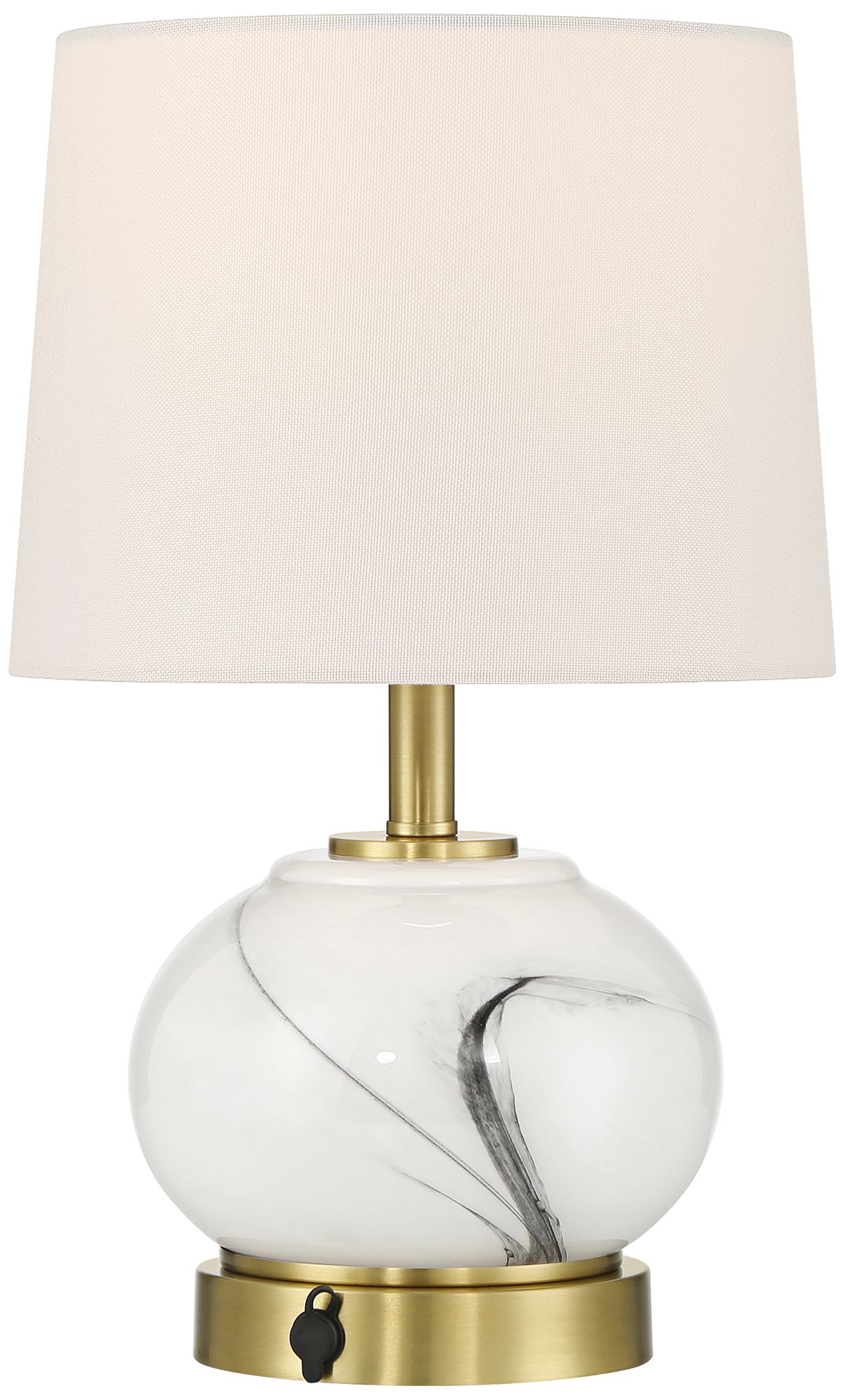 Possini Euro Liana 14 3/4"H Gray White Glass Battery Power Accent Lamp in scene