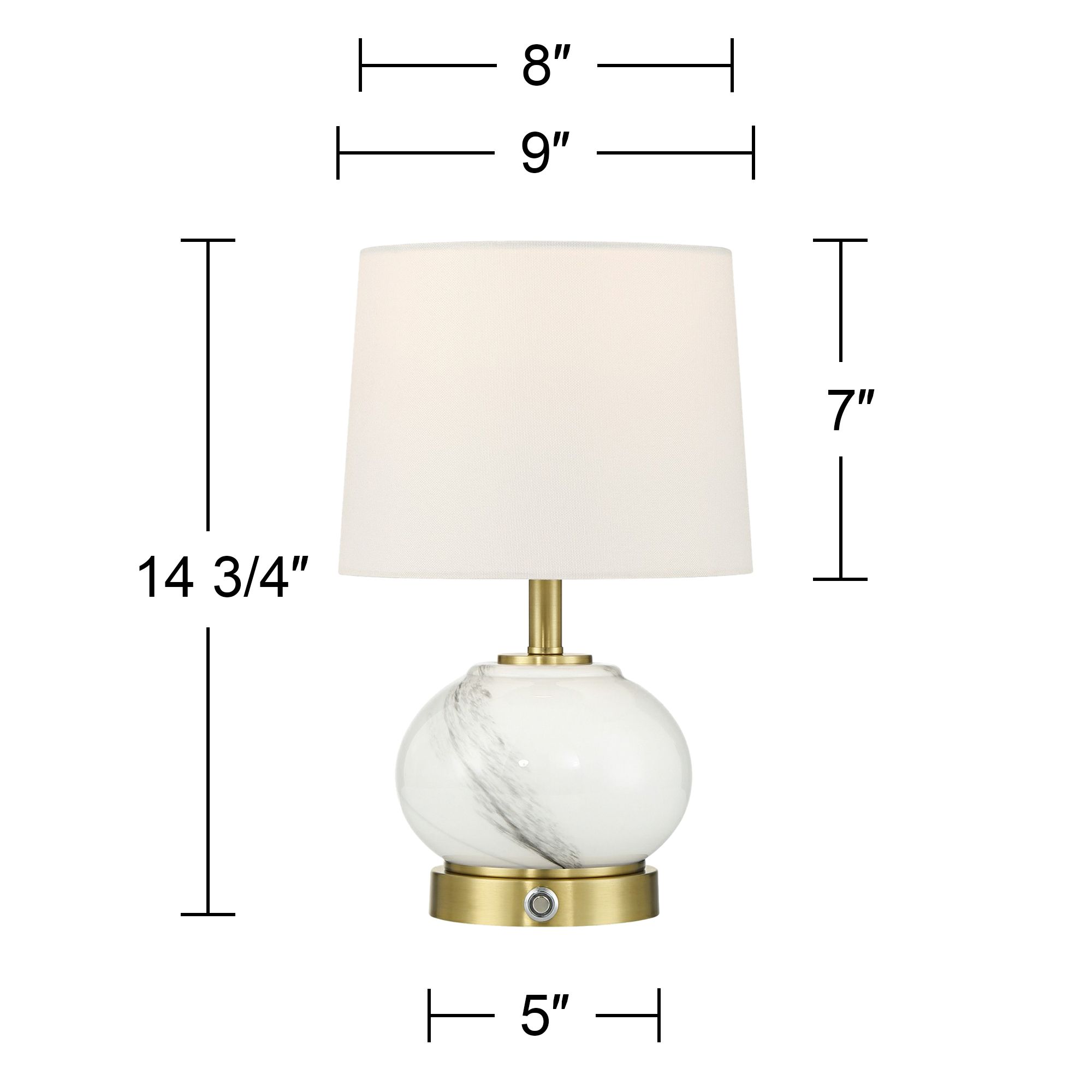 Possini Euro Liana 14 3/4"H Gray White Glass Battery Power Accent Lamp in scene