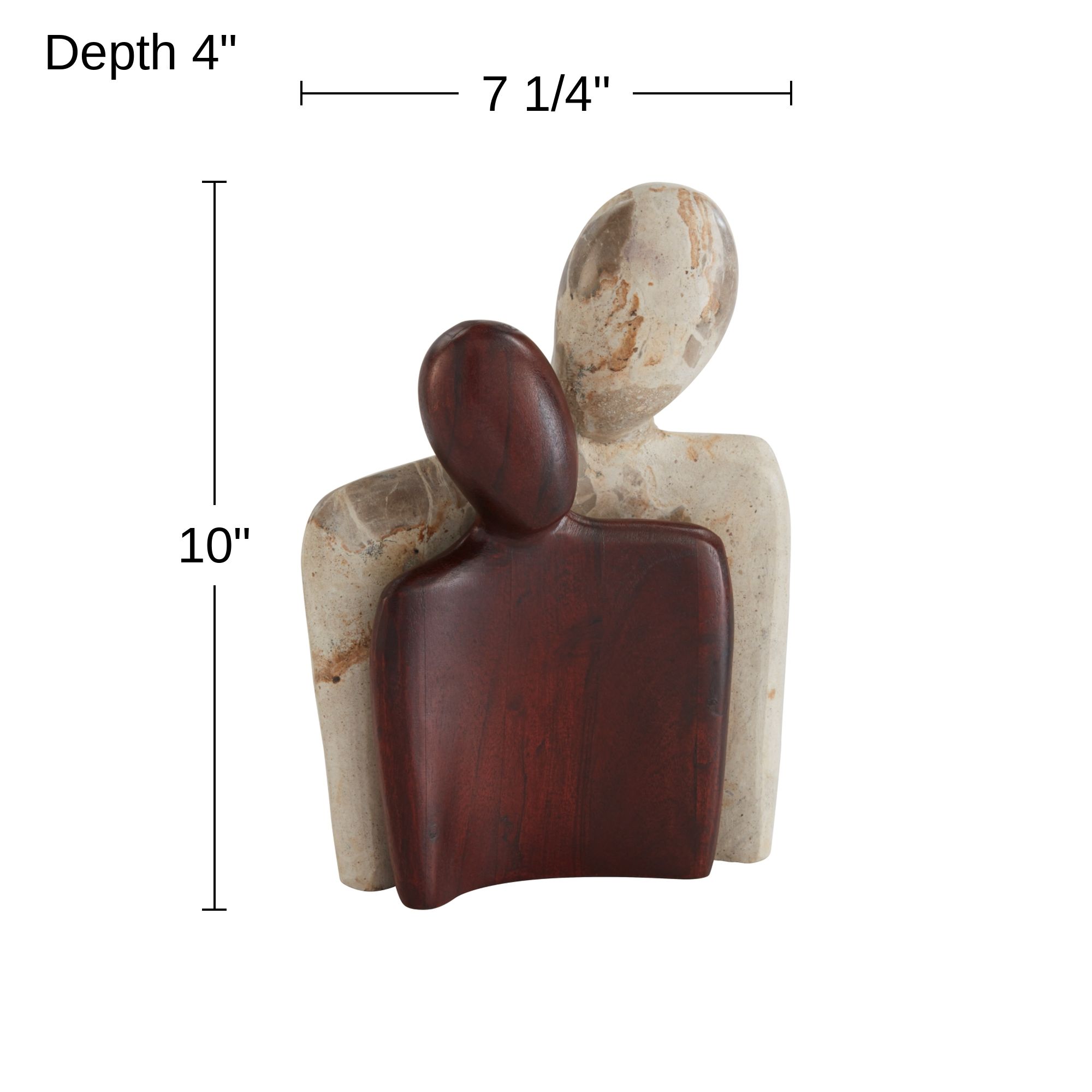 Possini Euro Libre 10" High Contemporary Wood and Marble Sculptures