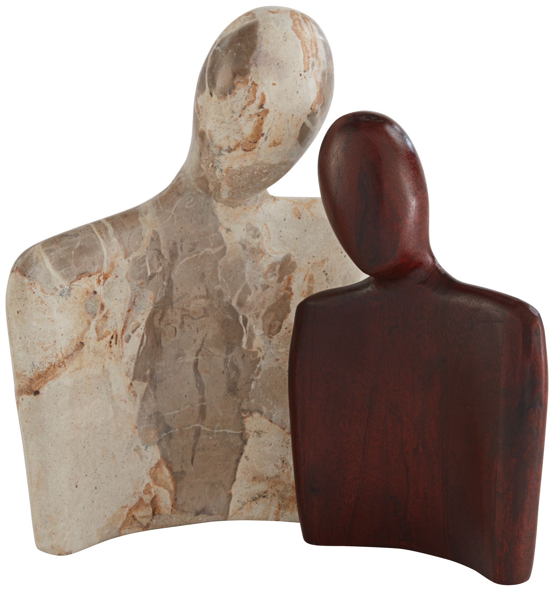 Image 5 Possini Euro Libre 10" High Contemporary Wood and Marble Sculptures more views
