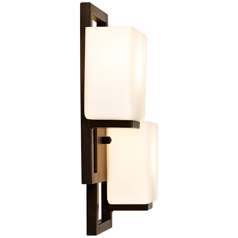 Image 4 Possini Euro Lighting on the Square 15.5 inch Bronze Wall Sconces Set of 2 more views