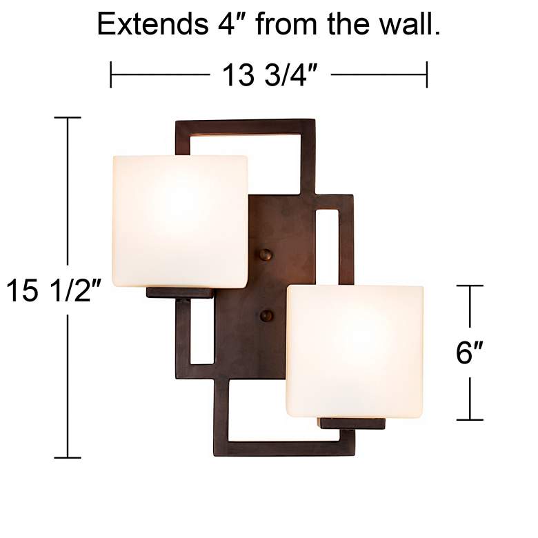 Image 6 Possini Euro Lighting on the Square 15.5 inch Bronze Wall Sconces Set of 2 more views