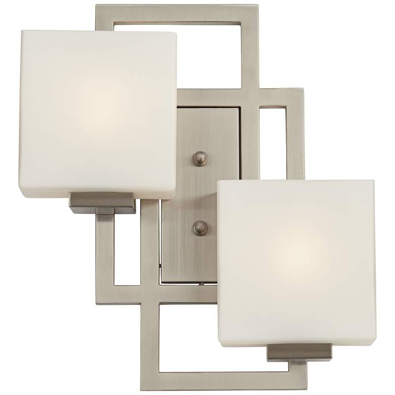 Image 5 Possini Euro Lighting on the Square 15.5" Nickel Wall Sconces Set of 2 more views