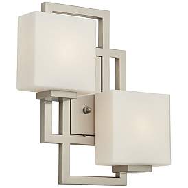 Image2 of Possini Euro Lighting on the Square 15 1/2" Brushed Nickel Wall Sconce