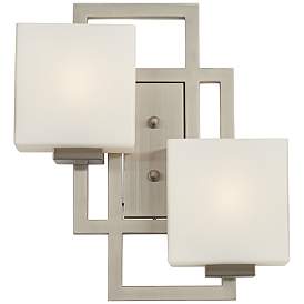 Image5 of Possini Euro Lighting on the Square 15 1/2" Brushed Nickel Wall Sconce more views