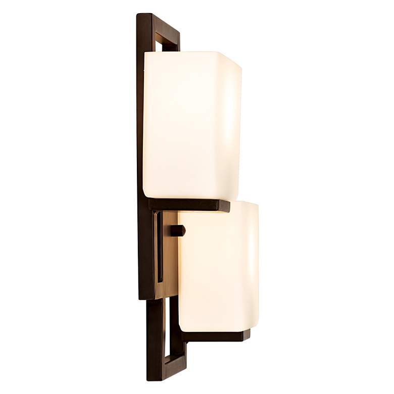 Image 5 Possini Euro Lighting on the Square 15 1/2 inch High Bronze Wall Sconce more views