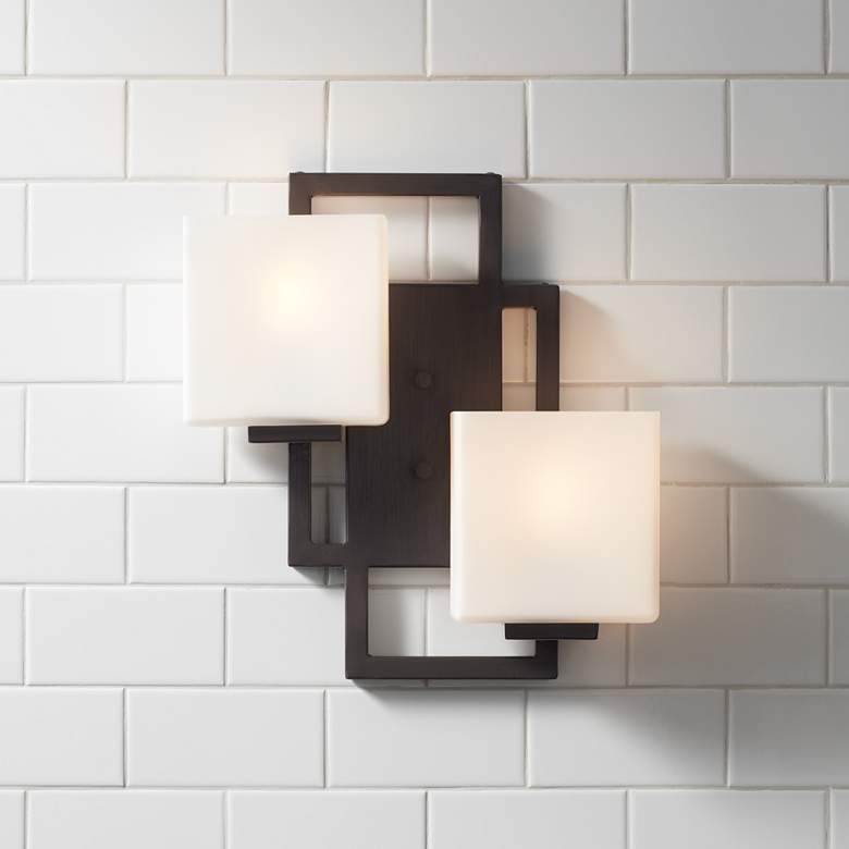Image 7 Possini Euro Lighting on the Square 15 1/2" High Bronze Wall Sconce more views
