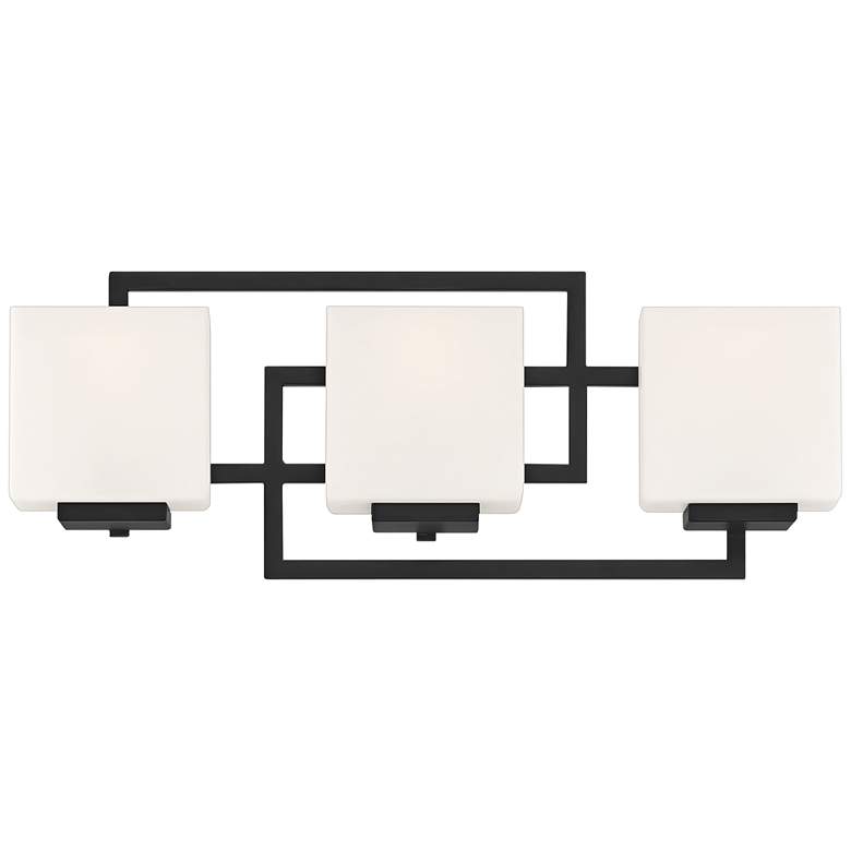 Image 4 Possini Euro Lighting on the Square 21" Matte Black 3-Light Bath Light more views