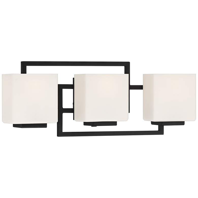 Image 5 Possini Euro Lighting on the Square 21" Matte Black 3-Light Bath Light more views