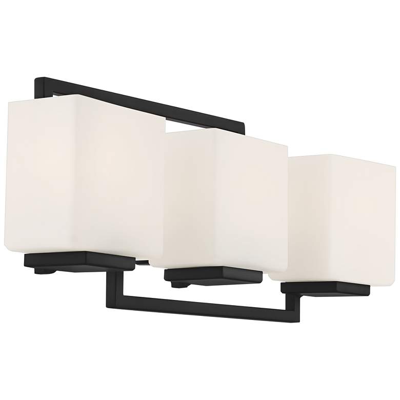Image 6 Possini Euro Lighting on the Square 21" Matte Black 3-Light Bath Light more views