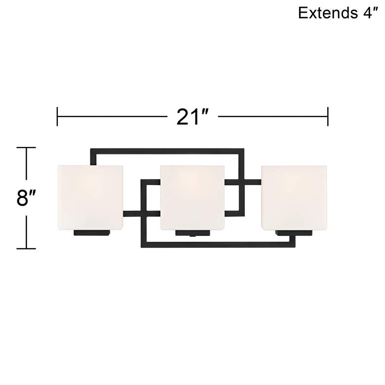 Image 7 Possini Euro Lighting on the Square 21" Matte Black 3-Light Bath Light more views