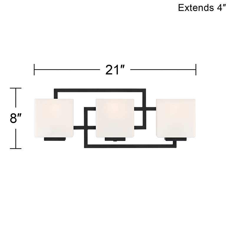 Image 7 Possini Euro Lighting on the Square 21 inch Matte Black 3-Light Bath Light more views