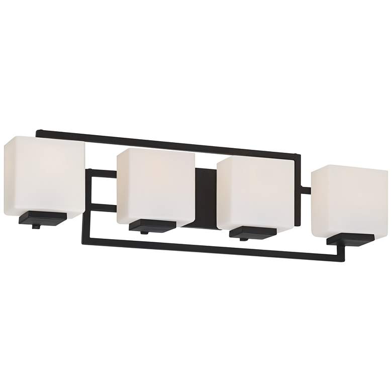 Image 5 Possini Euro Lighting on the Square 29 inch Wide Black Bath Wall Light more views