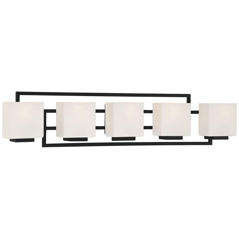 Image 5 Possini Euro Lighting on the Square 37" Wide Black 5-Light Bath Light more views