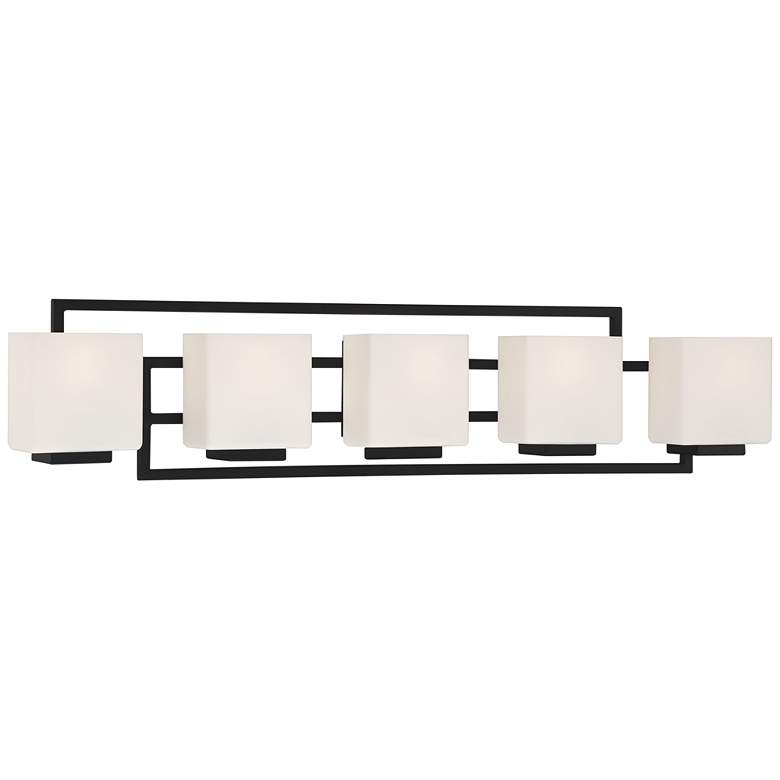 Image 5 Possini Euro Lighting on the Square 37 inch Wide Black 5-Light Bath Light more views