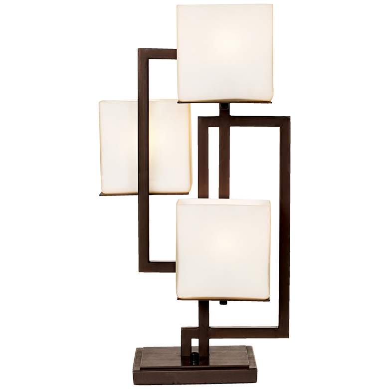 Image 6 Possini Euro Lighting on the Square Bronze Accent Lamp with Dimmer more views