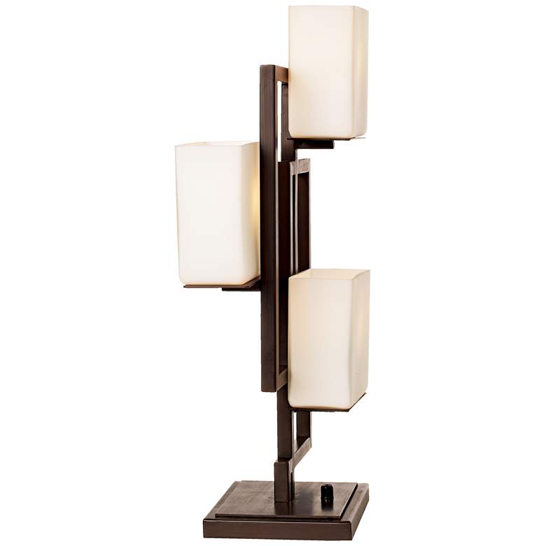 Image 7 Possini Euro Lighting on the Square Bronze Accent Lamp with Dimmer more views
