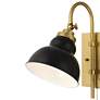 2_Possini Euro Lilith 13 1/2" High Antique Brass Plug-In Wall Light more views