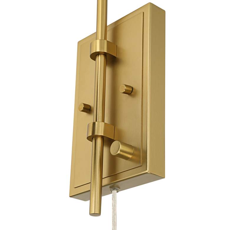 Image 4 Possini Euro Lilith 13 1/2" High Antique Brass Plug-In Wall Light more views