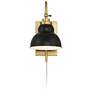 5_Possini Euro Lilith 13 1/2" High Antique Brass Plug-In Wall Light more views