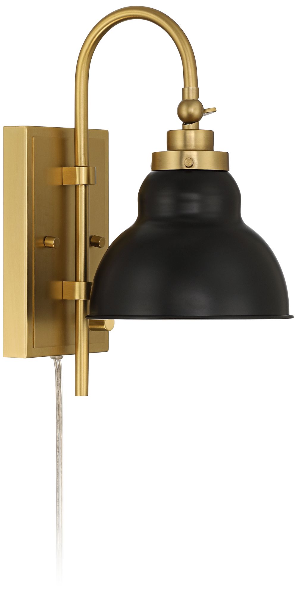 Image 7 Possini Euro Lilith 13 1/2" High Antique Brass Plug-In Wall Light more views