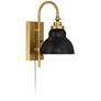 6_Possini Euro Lilith 13 1/2" High Antique Brass Plug-In Wall Light more views