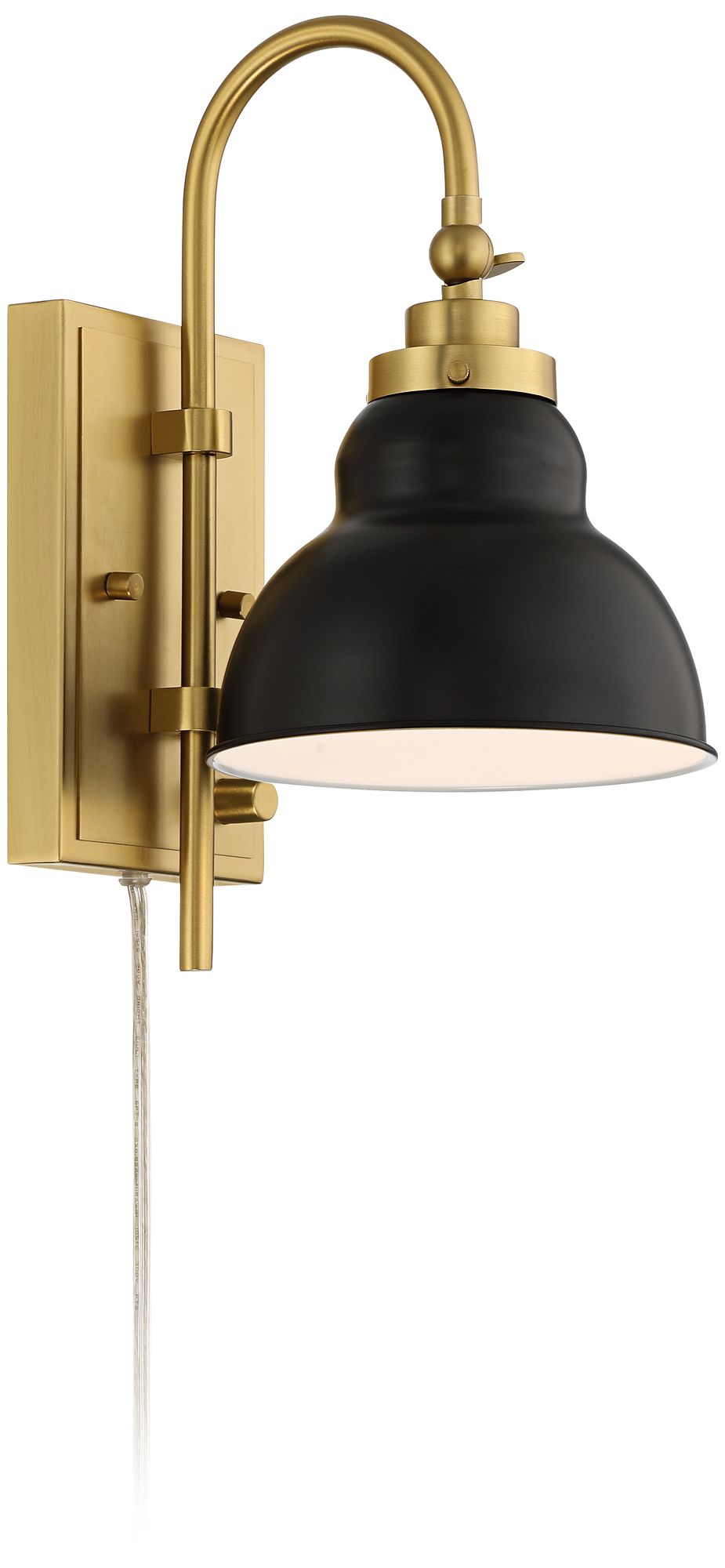 Possini Euro Lilith 13 1/2" High Antique Brass Plug-In Wall Light