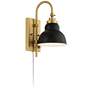 7_Possini Euro Lilith 13 1/2" High Antique Brass Plug-In Wall Light more views