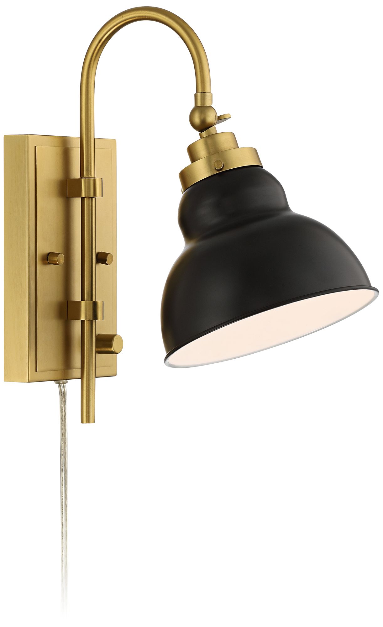 Possini Euro Lilith 13 1/2" High Antique Brass Plug-In Wall Light