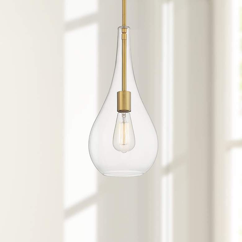 Image 1 Possini Euro Lilly 7 1/2" Soft Gold Clear Glass Modern Mini Pendant