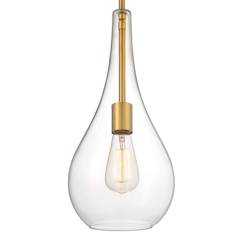 Image 3 Possini Euro Lilly 7 1/2" Soft Gold Clear Glass Modern Mini Pendant more views